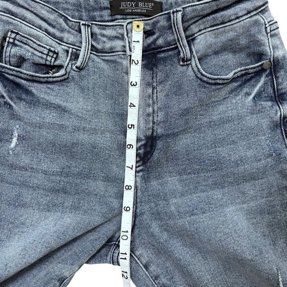Judy Blue Womens Distressed Slim Fit Jeans 3/26 Light Blue Denim - Picture 5 of 9